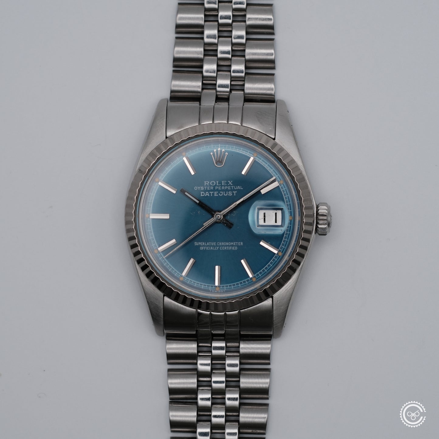 Rolex Datejust 1601 — Blue Sunburst Dial — Circa 1978