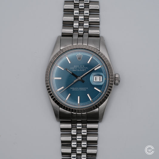 Rolex Datejust 1601 — Blue Sunburst Dial — Circa 1978