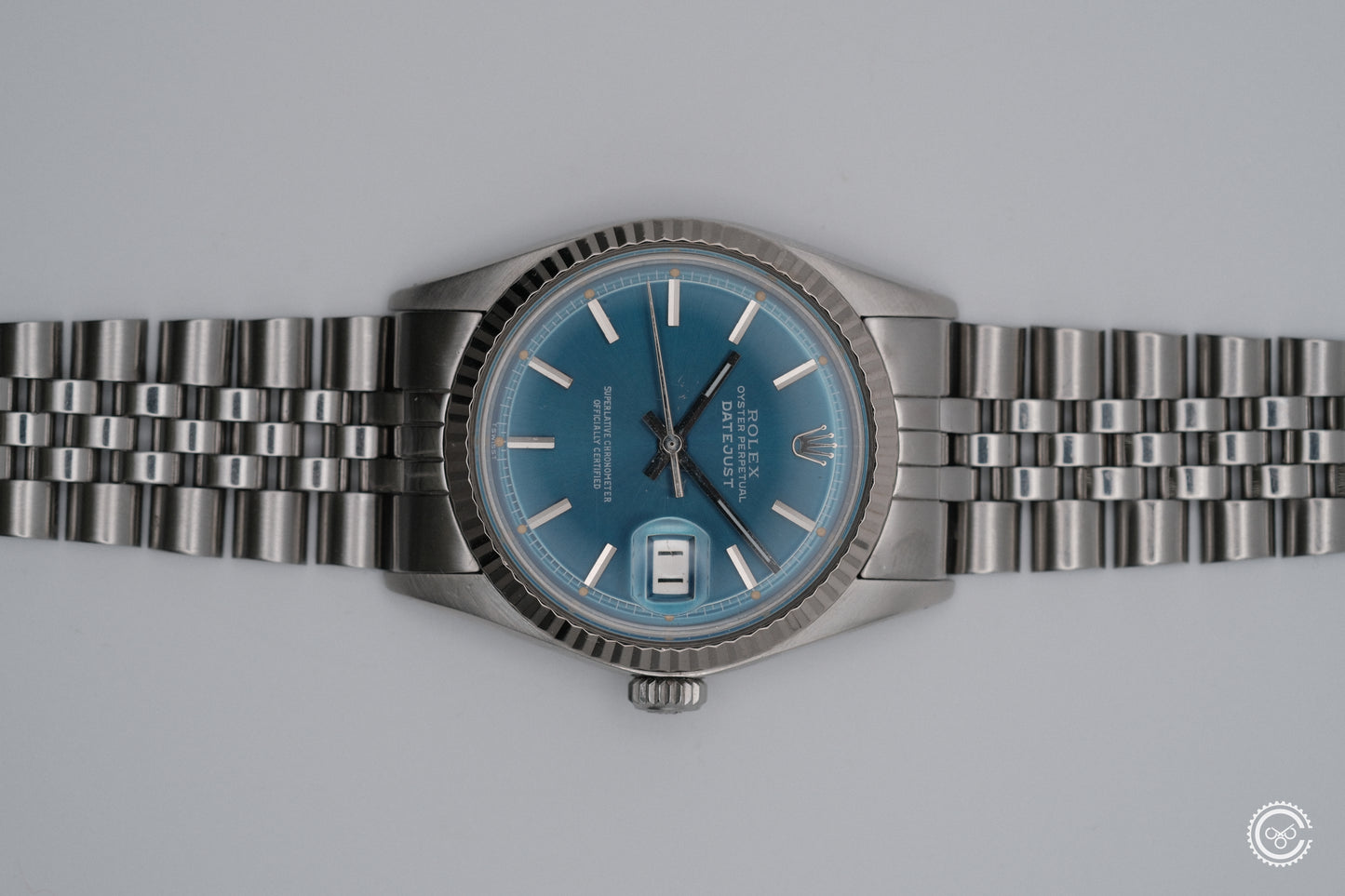 Rolex Datejust 1601 — Blue Sunburst Dial — Circa 1978