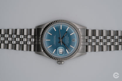 Rolex Datejust 1601 — Blue Sunburst Dial — Circa 1978