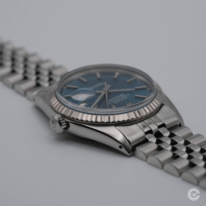 Rolex Datejust 1601 — Blue Sunburst Dial — Circa 1978
