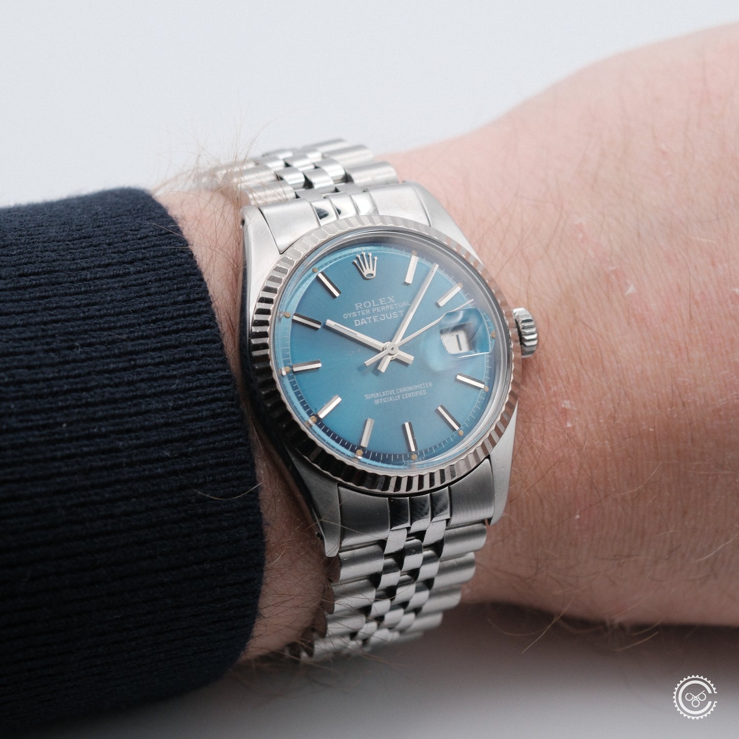 Rolex Datejust 1601 — Blue Sunburst Dial — Circa 1978