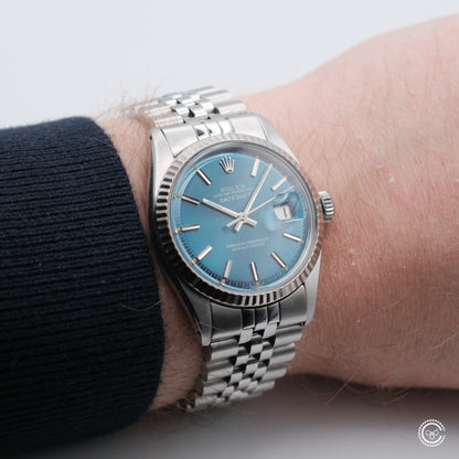 Rolex Datejust 1601 — Blue Sunburst Dial — Circa 1978