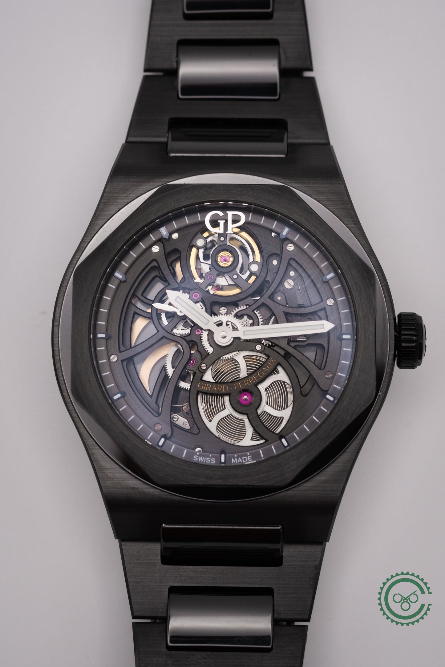 Girard-Perregaux Laureato 42mm Skeleton Ceramic 81015-32-001-32A Box and Papers