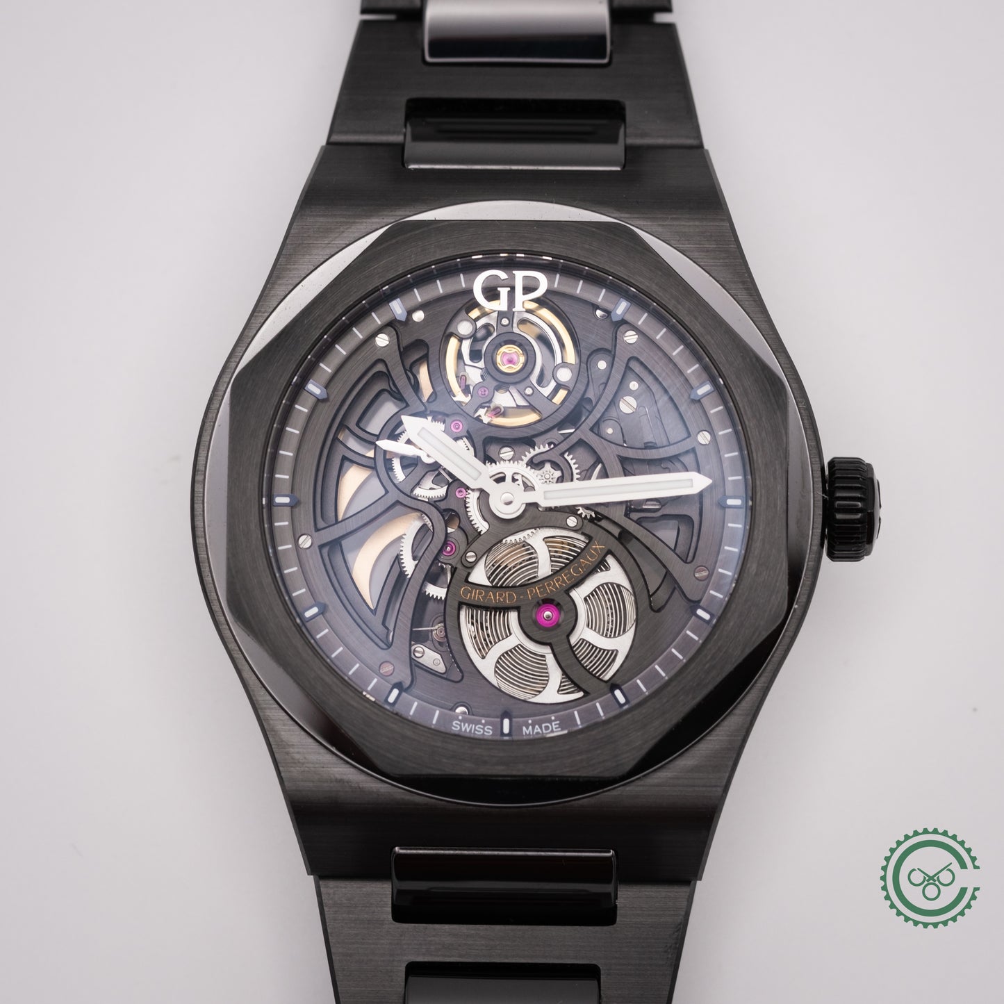 Girard-Perregaux Laureato 42mm Skeleton Ceramic 81015-32-001-32A Box and Papers