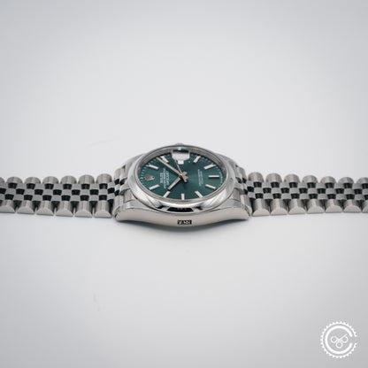 Rolex Datejust 36 Mint Green 126200-0023 Full Collectors Set With Tags