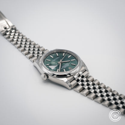 Rolex Datejust 36 Mint Green 126200-0023 Full Collectors Set With Tags