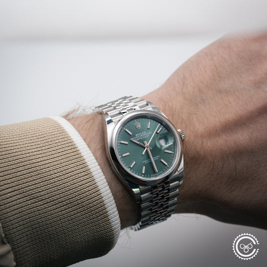 Rolex Datejust 36 Mint Green 126200-0023 Box and Papers