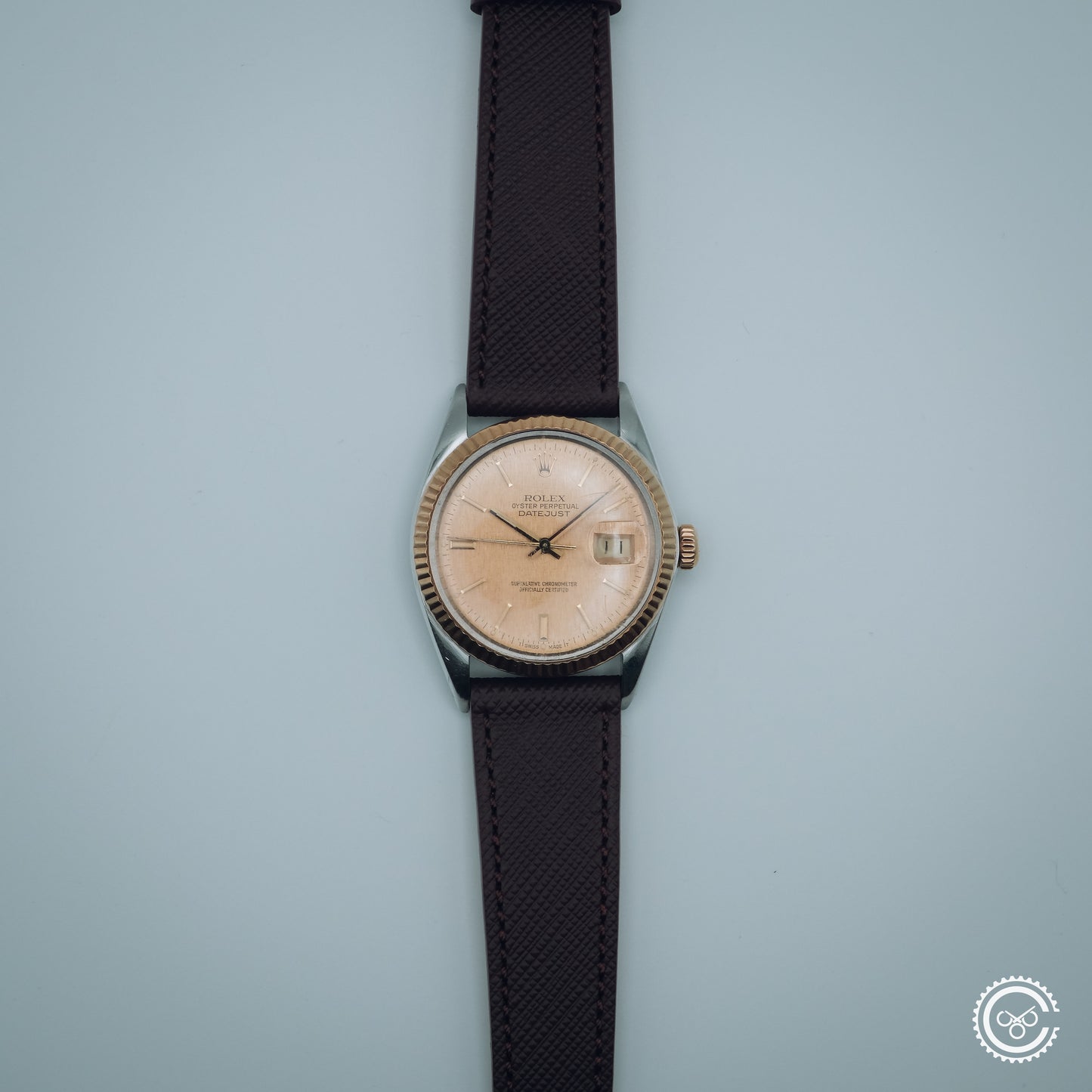 Rolex Datejust 16013 – Champagne Linen Dial – Molequin Strap