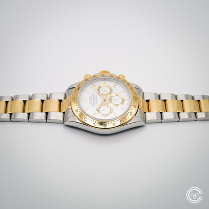 Rolex Daytona 16523 – Zenith Era Two-Tone (White Dial)