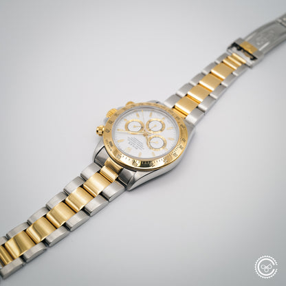 Rolex Daytona 16523 – Zenith Era Two-Tone (White Dial)