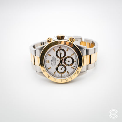 Rolex Daytona 16523 – Zenith Era Two-Tone (White Dial)