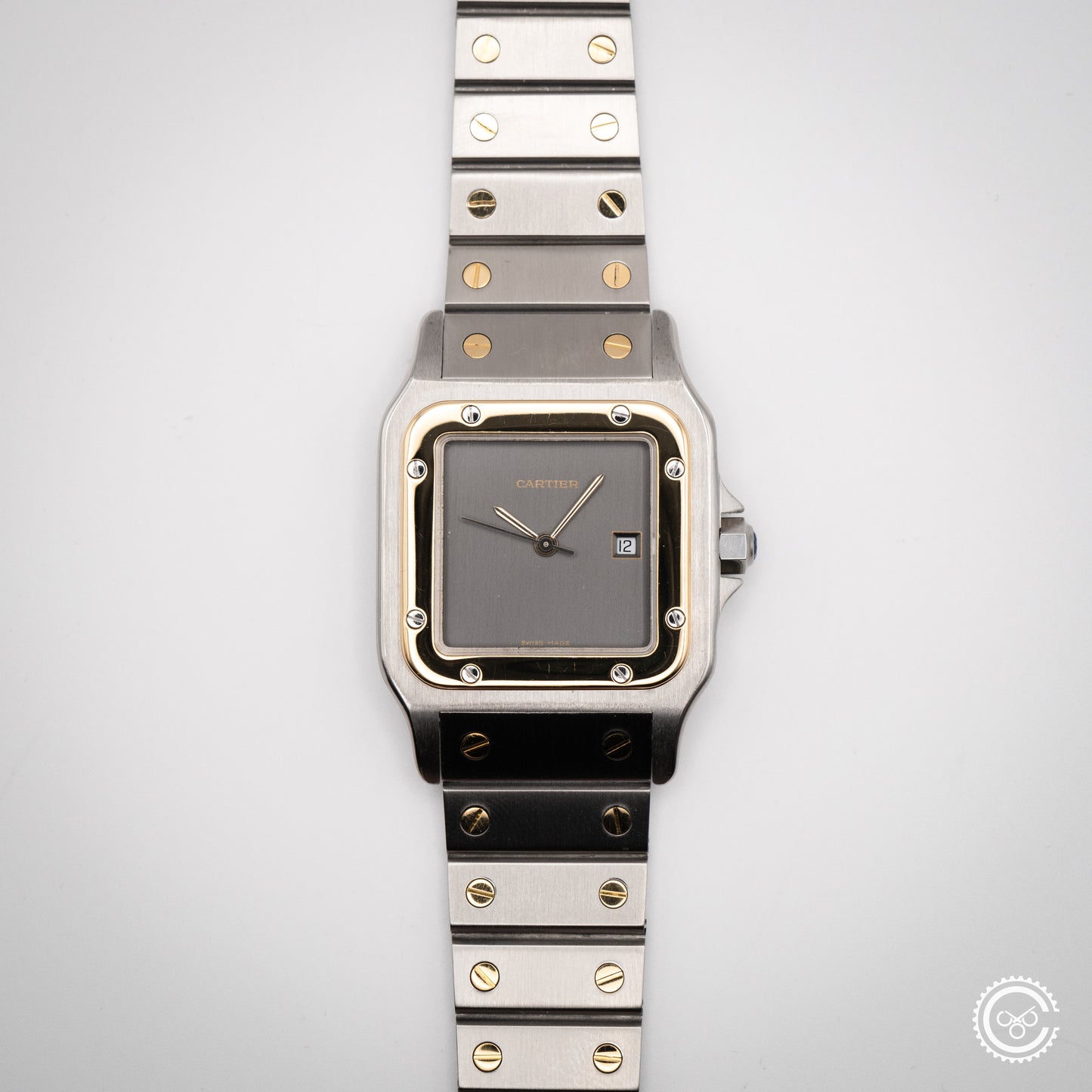 Cartier — Santos Carrée “Ghost Dial” — Ref. 2961 — 1986 — Watch & Papers (Harrods)
