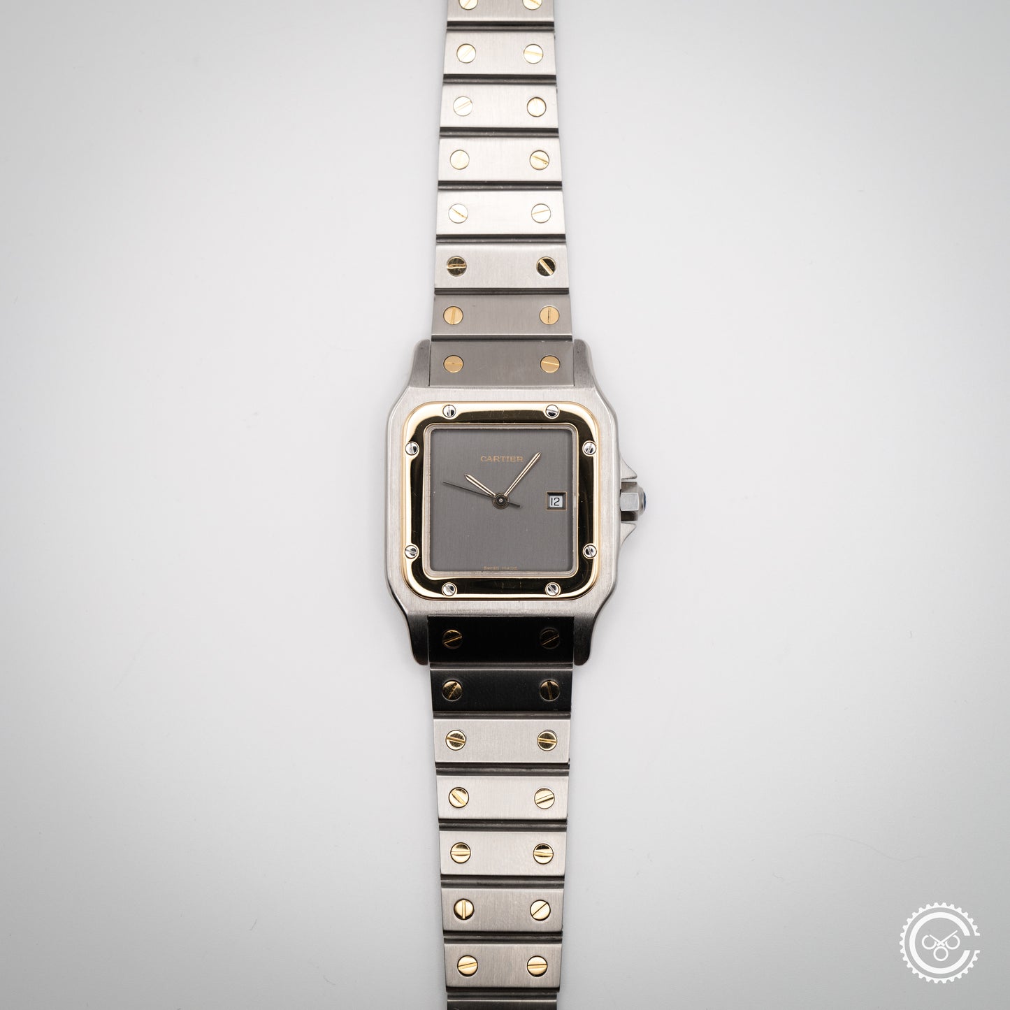 Cartier — Santos Carrée “Ghost Dial” — Ref. 2961 — 1986 — Watch & Papers (Harrods)