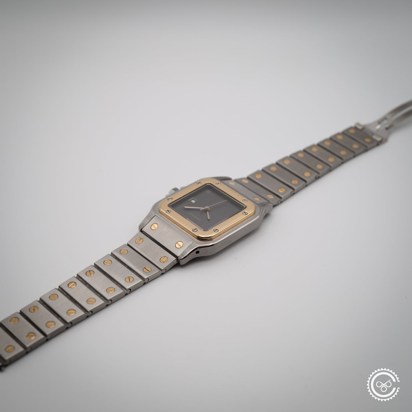 Cartier — Santos Carrée “Ghost Dial” — Ref. 2961 — 1986 — Watch & Papers (Harrods)