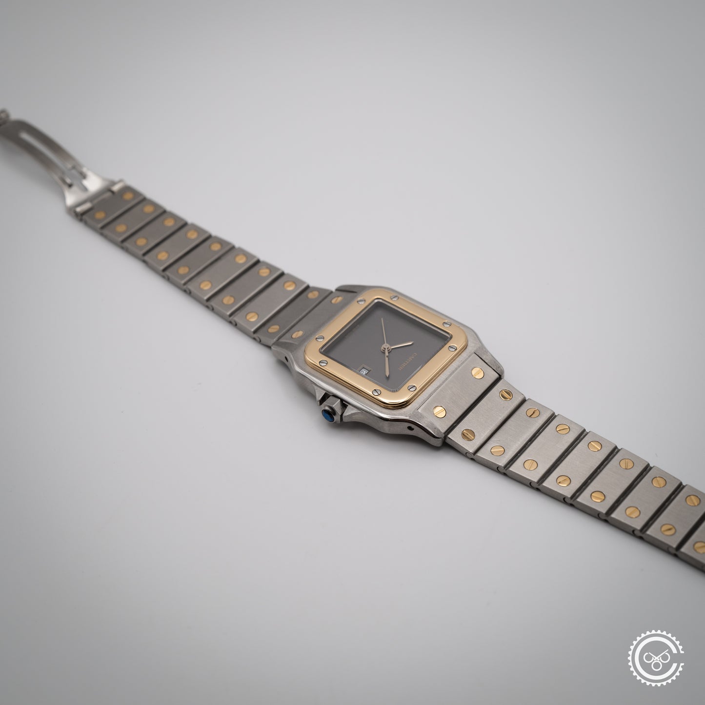 Cartier — Santos Carrée “Ghost Dial” — Ref. 2961 — 1986 — Watch & Papers (Harrods)