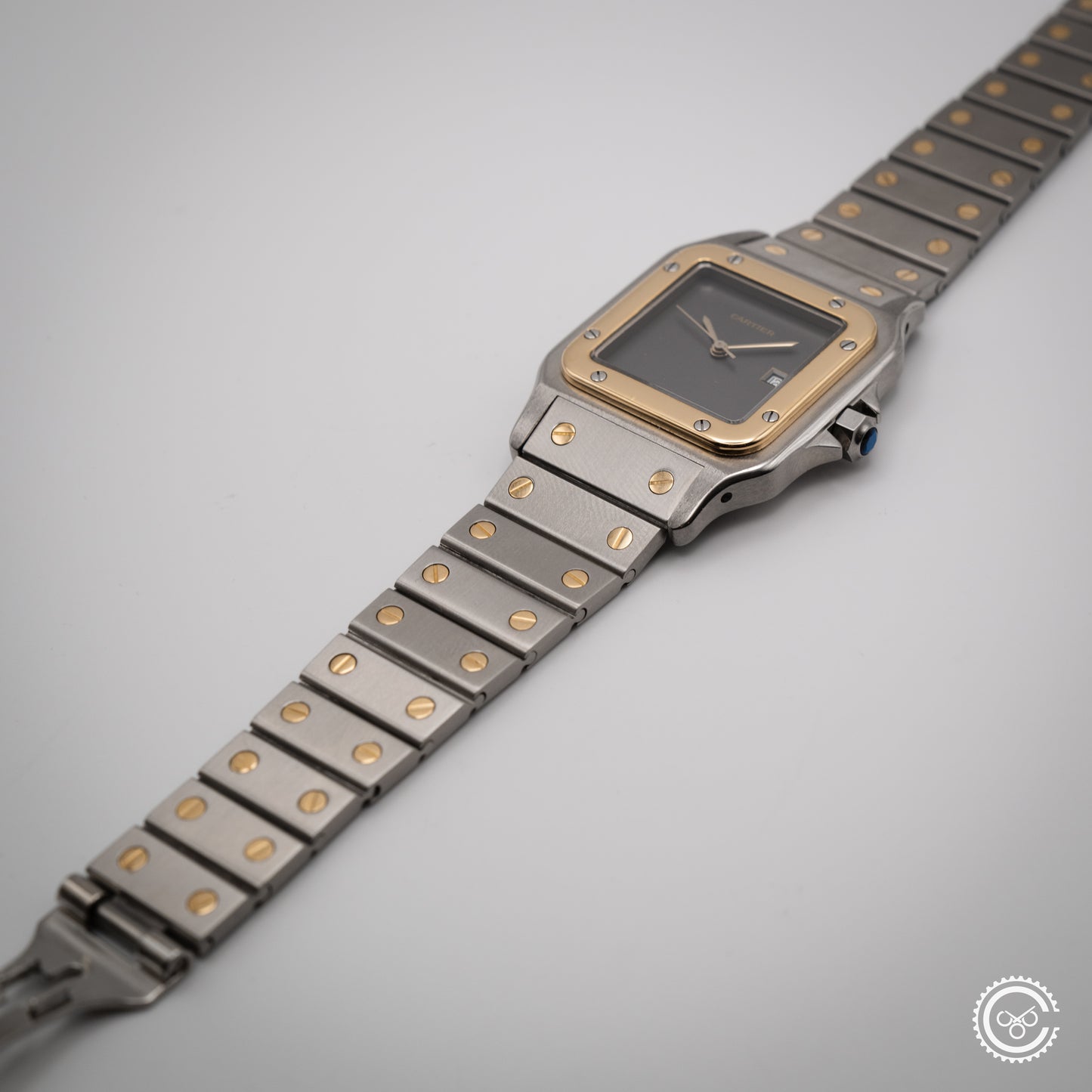 Cartier — Santos Carrée “Ghost Dial” — Ref. 2961 — 1986 — Watch & Papers (Harrods)